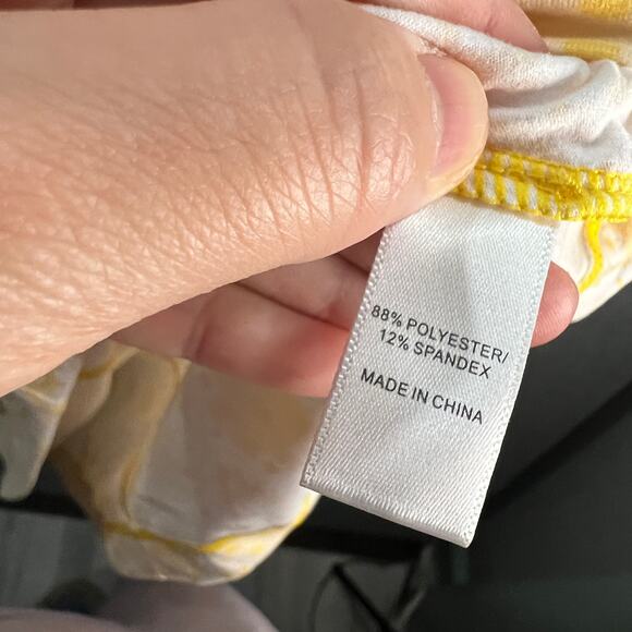 Cuddl Duds Petite Flexwear Paneled Maxi Dress Yellow Eyelet, Petite Small - Picture 8 of 11